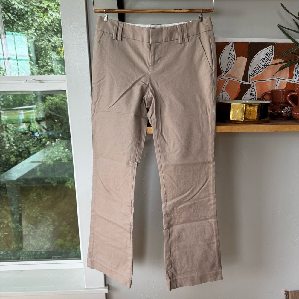 Banana Republic Tan Khaki Low Rise Bootcut Trousers Dress Pants 0 Petite